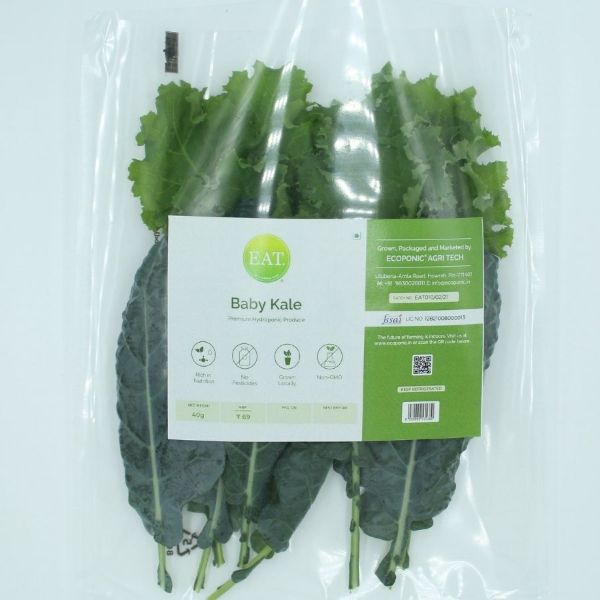 fresh organic baby kale leaves