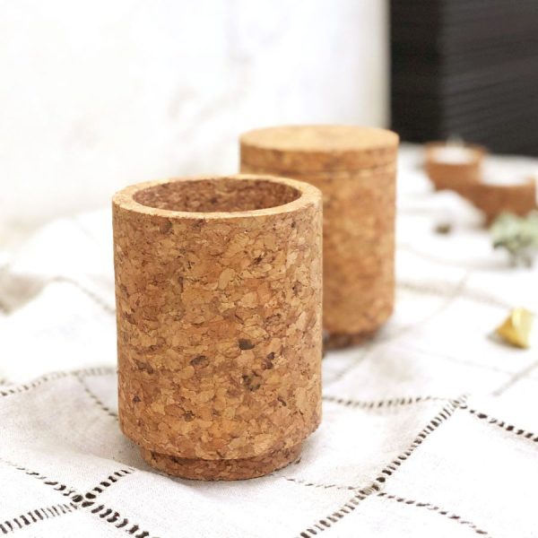 Cork container with lid