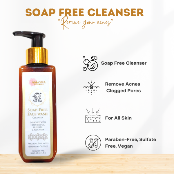 Soap-free cleanser for acne removal