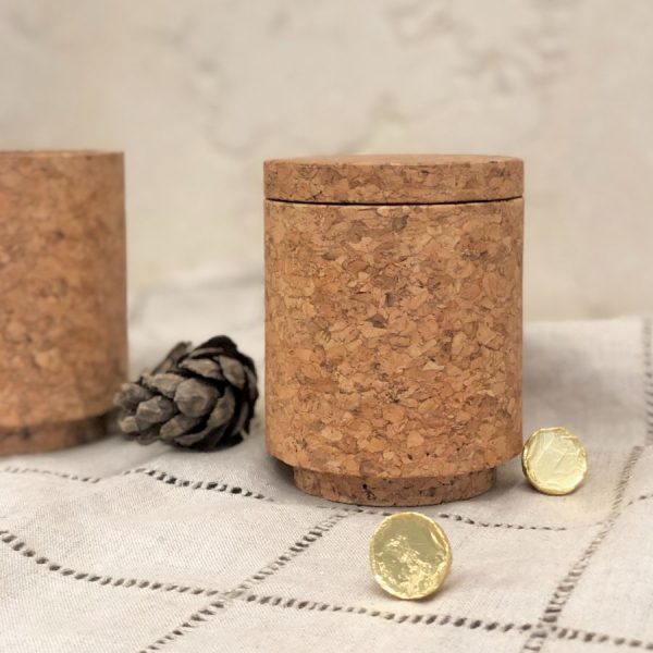 Cork container with lid
