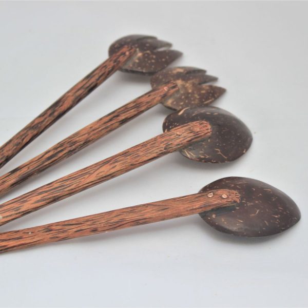coconut shell fork & spoon