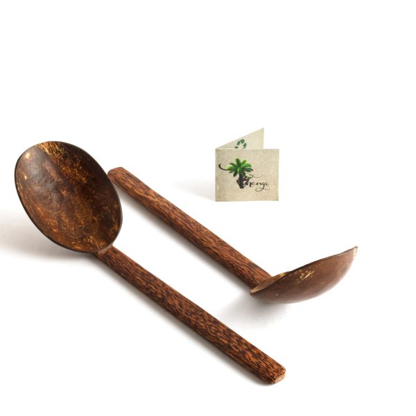 Natural Handmade Coconut Shell Serving Spoon - Image 2