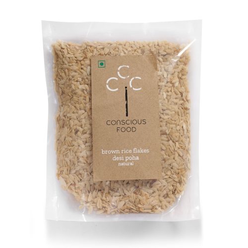 conscious food organic poha brown rice flakes