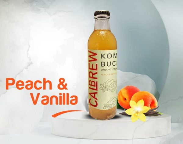 Calbrew peach & vanilla kombucha