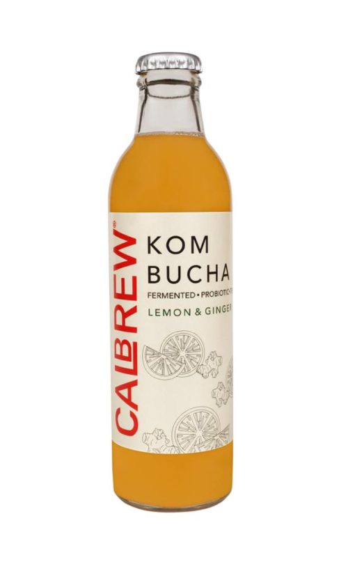 Calbrew lemon & ginger flavored kombucha healthy drink