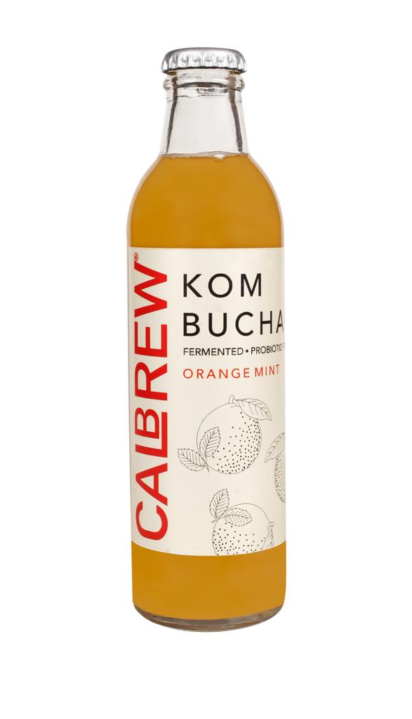 Calbrew orange mint kombucha healthy drink