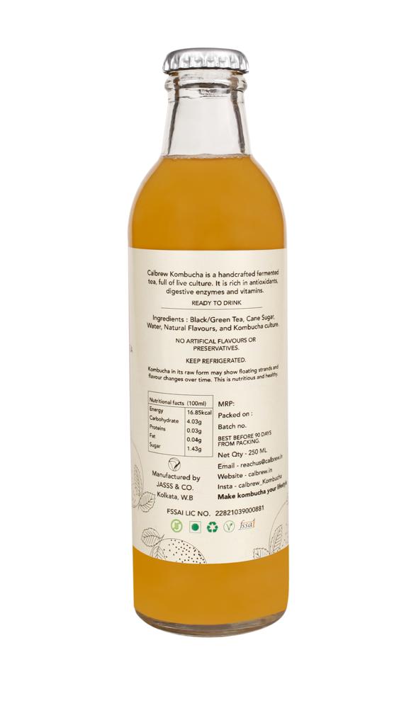 Product description of orange mint kombucha
