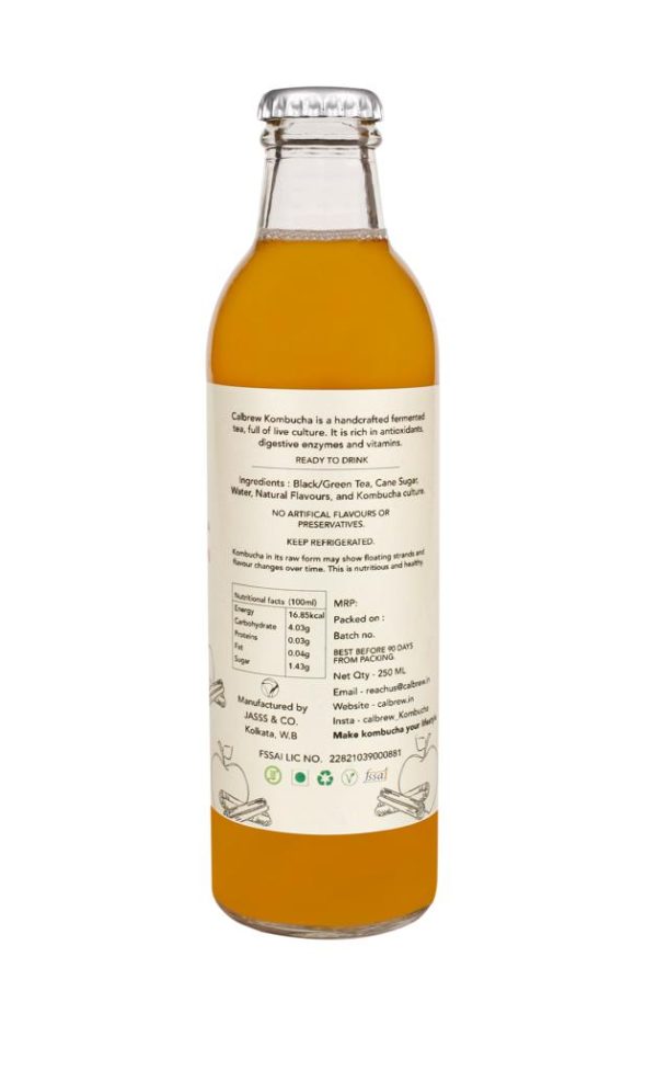 Product description of apple cinnamon kombucha