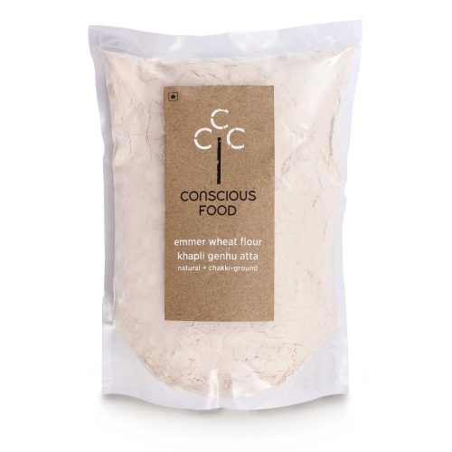 conscious food organic khapli genhu atta emmer wheat flour