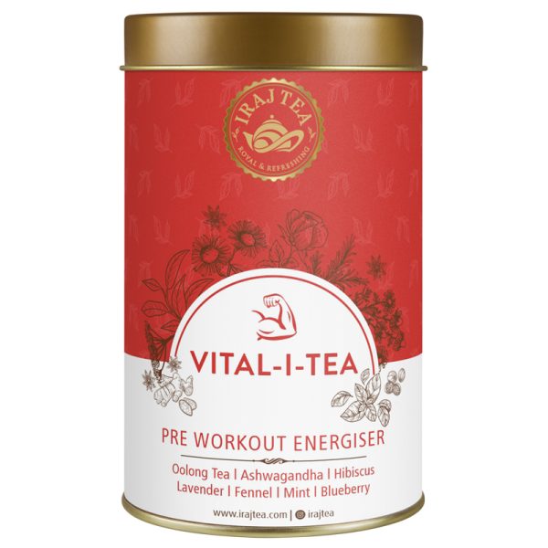 Organic tea vital-i-tea tin can