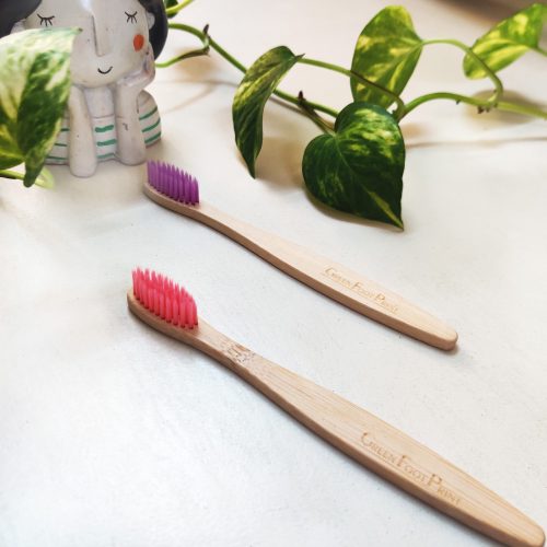Natural Bamboo Kids Toothbrush (assorted colours)