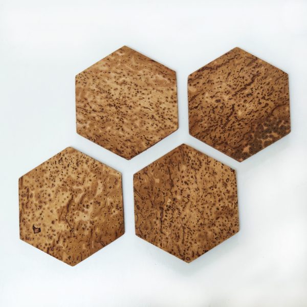 sustainable cork coasters set of 4