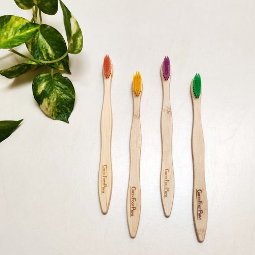 Bamboo Toothbrush Assorted Color with 4 different colors