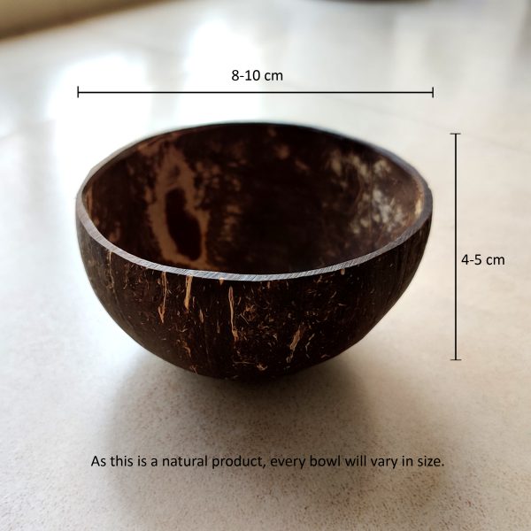 Coconut snack bowl dimension