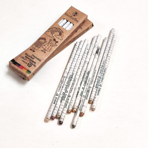 eco-friendly plantable pencil with seeds at end
