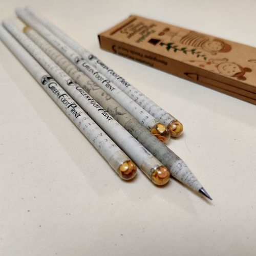 Eco-friendly paper pencil with seeds at bottom