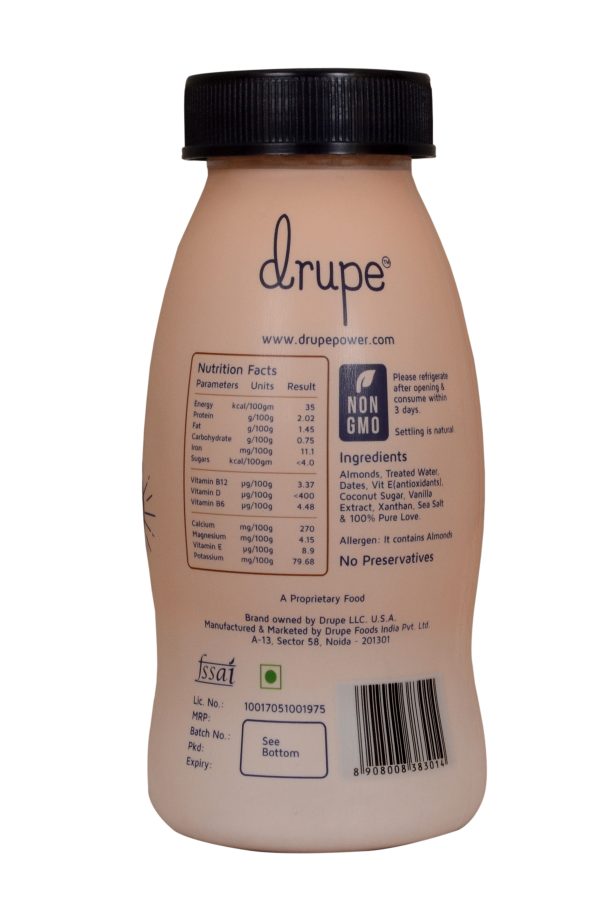 product description of drupe vanilla almond milk
