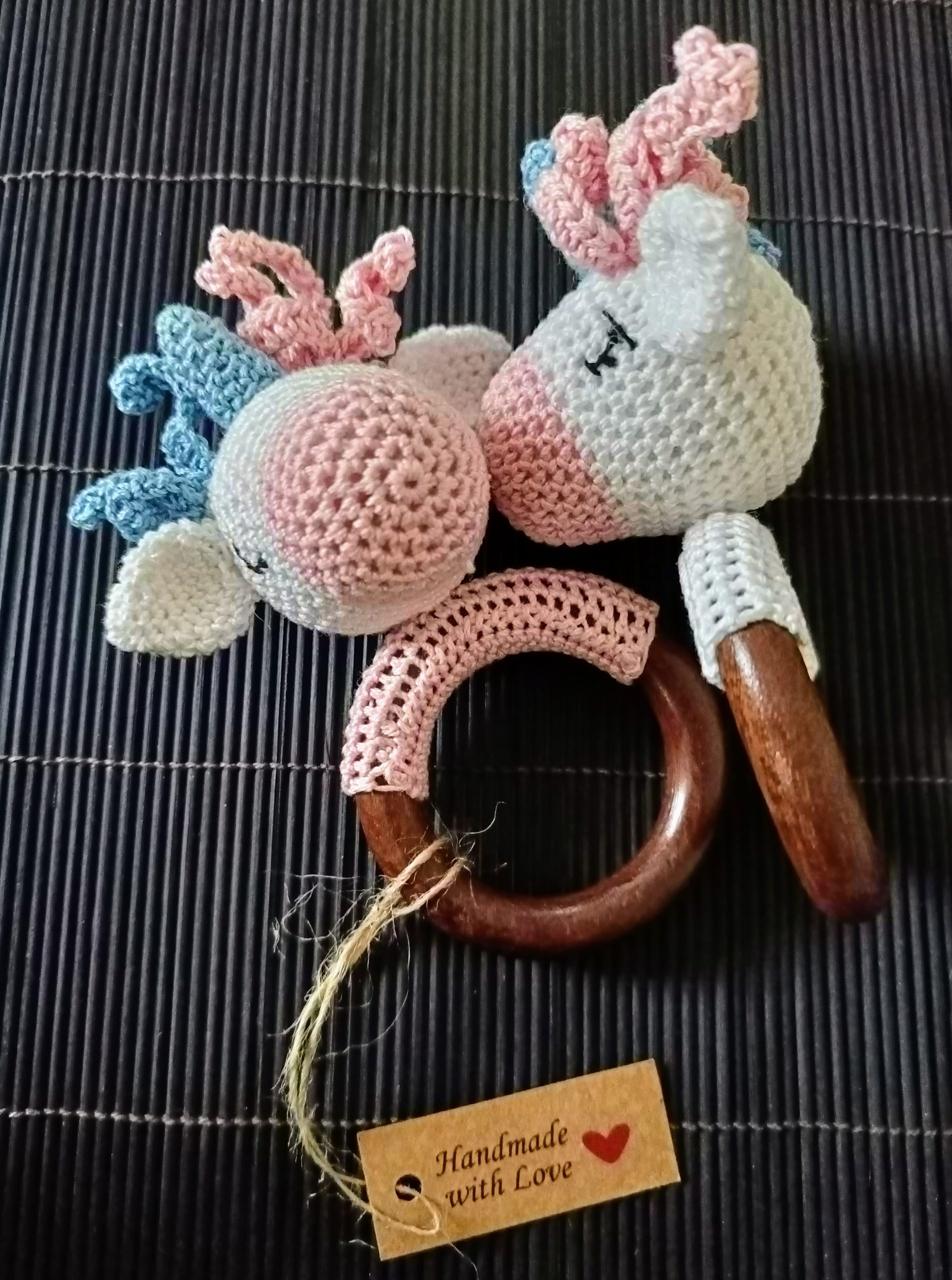 handmade rattle for babies organic GOTS certified