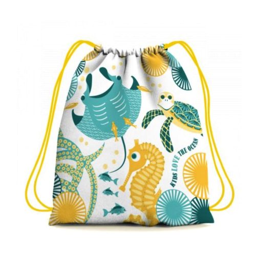 sustainable rucksack bag ocean print