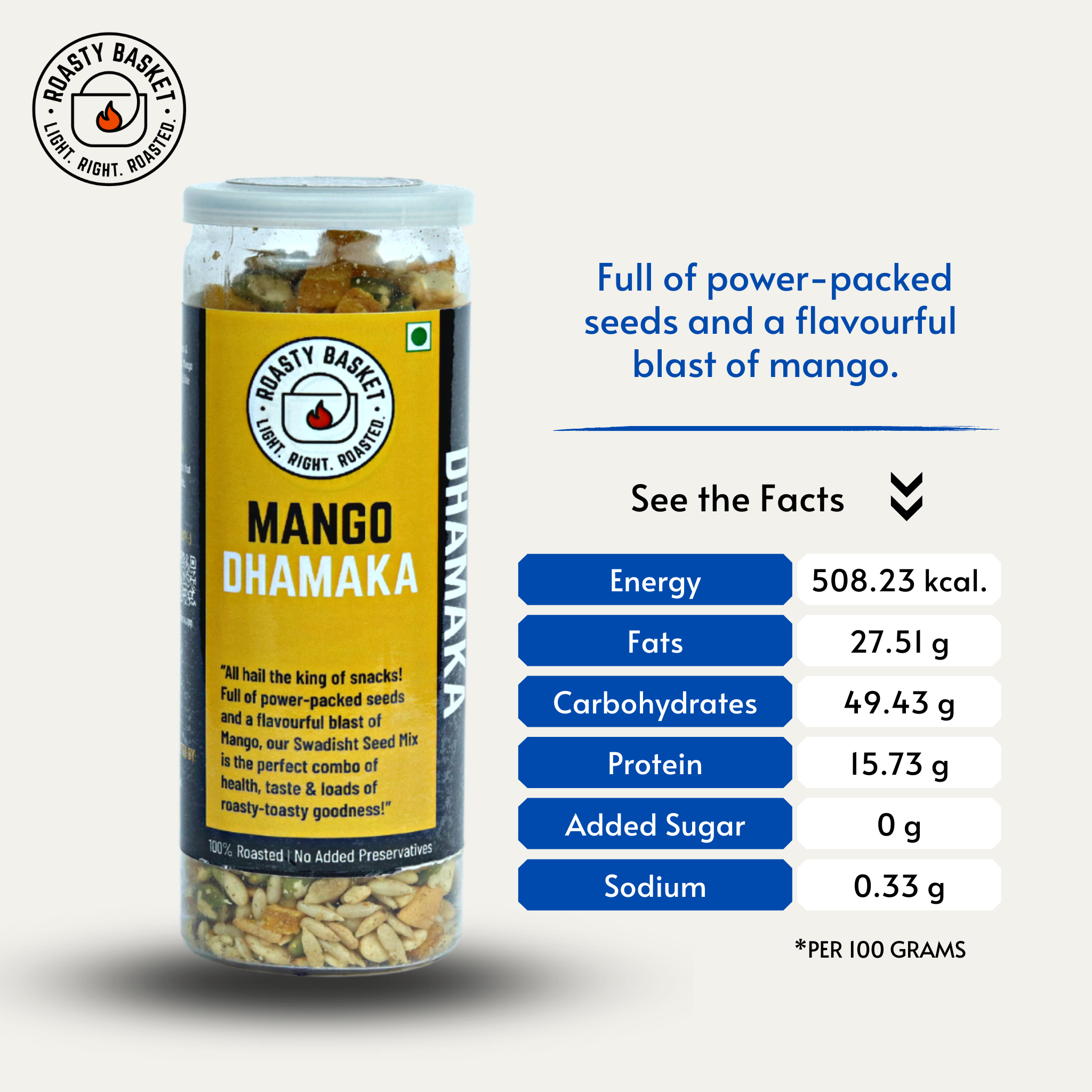 mango dhamaka organic snacks nutritional facts