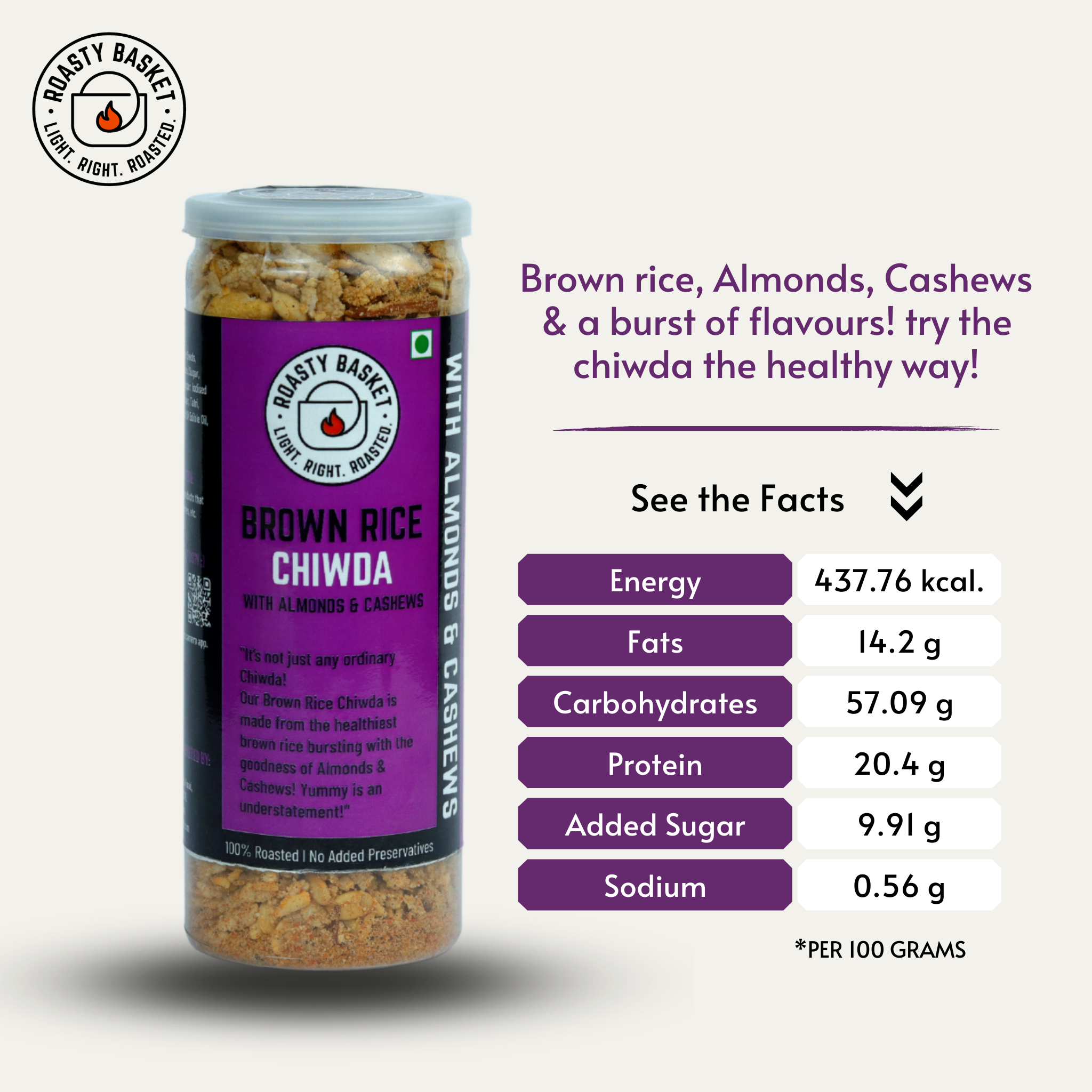 Brown rice chiwda nutritional facts