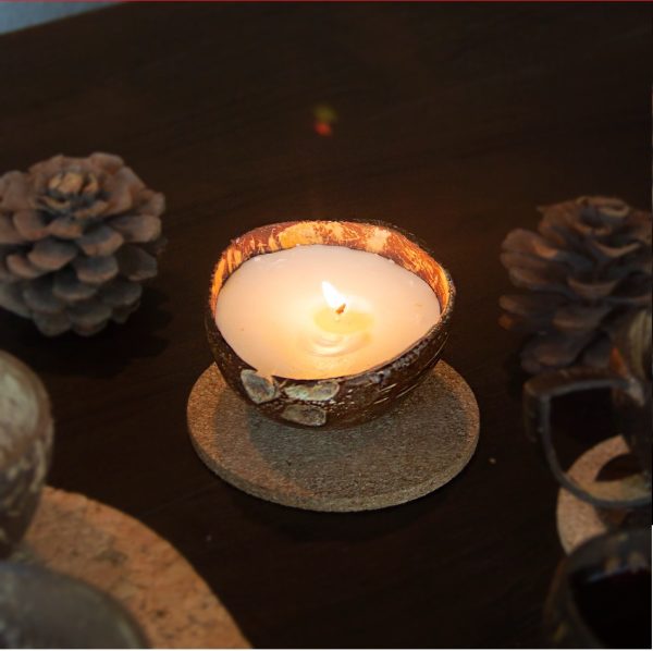 Coconut Shell Eco-friendly Scented Soy Wax Candle / Diya