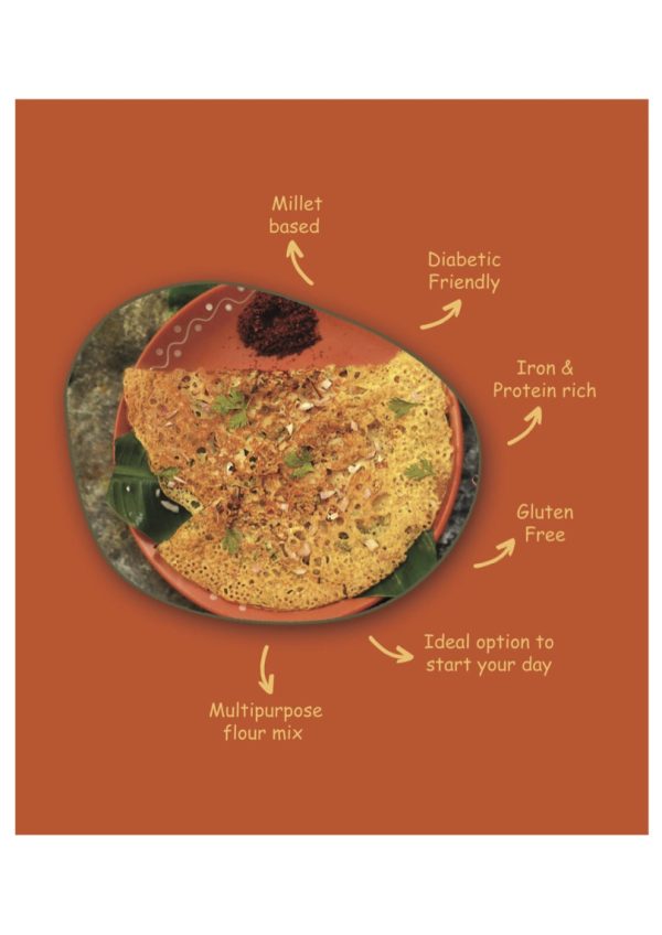 Sorghum (Jowar) Flour Mix – Dosa | Uttapam 200 Gm | Ready to cook - Image 3