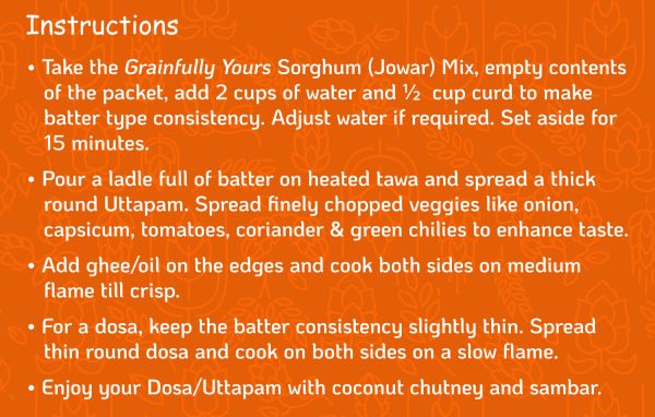 Sorghum (Jowar) Flour Mix – Dosa | Uttapam 200 Gm | Ready to cook - Image 7