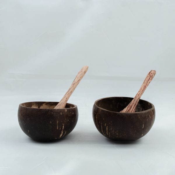 Coconut Shell Mudiam (250 to 300 ml) With 1 Set Fork & Spoon 100% Biodegradable I Eco Friendly - Image 10