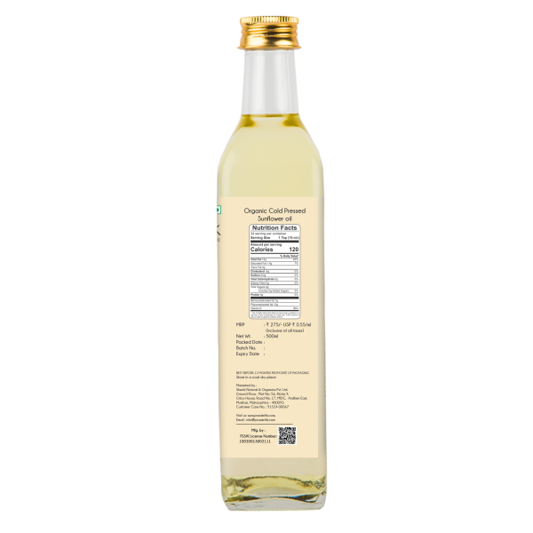 Organic Cold Pressed Sunflower Oil 1Ltr - Image 2