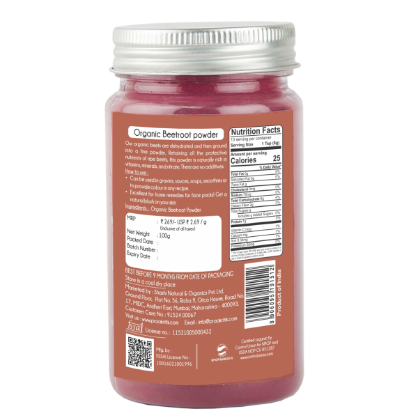 Praakritik Organic Beet Root Powder 100 Gm - Image 2