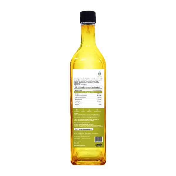 Wood Cold Pressed Groundnut Oil (Glass Bottle) 1 Liter - Image 2