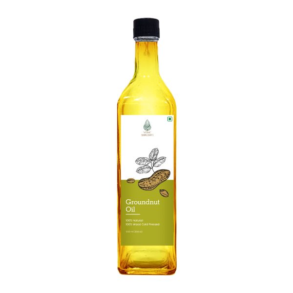 Wood Cold Pressed Groundnut Oil (Glass Bottle) 1 Liter