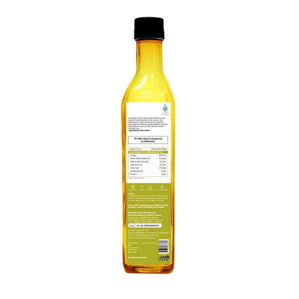 Wood Cold Pressed Groundnut Oil (Glass Bottle) 500ml - Image 2