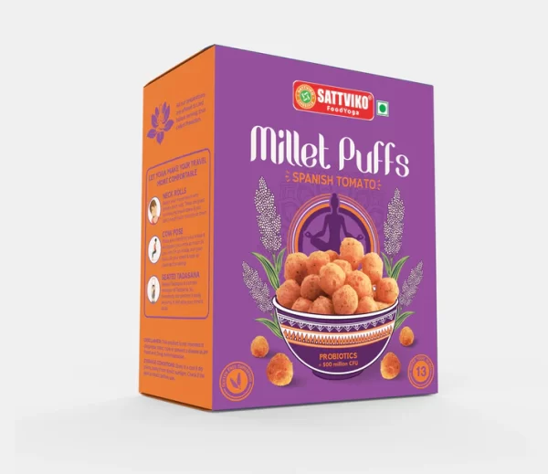 Sattviko Spanish Tomato Millet Puffs 20 gm | Pack of 5